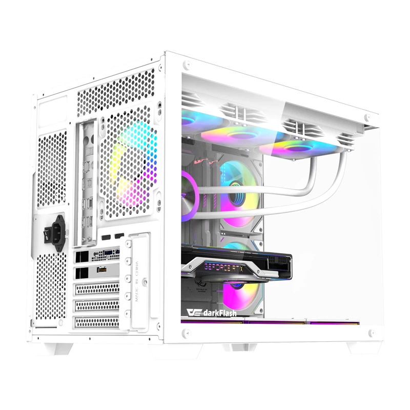 Computergehäuse DarkFlash B275 PRO (weiß) mit 6 Lüftern
