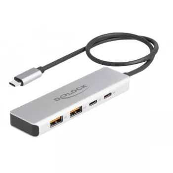 DeLOCK USB Hub USB Type-C 10 Gbit/s 2x Typ-A 2x Typ-C 35 cm Kabel