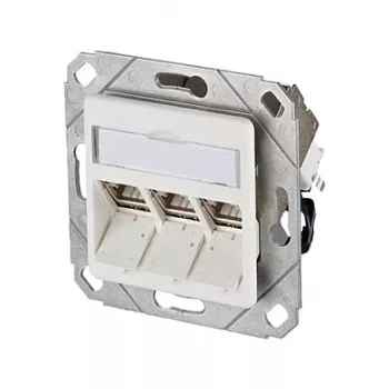 METZ CONNECT BTR C6A Modul 3 Port 270° UPk - Anschlussdose, Unterputz - RJ-45 X 3 - Reinweiß, RAL 9010 (130B12D31102-E)