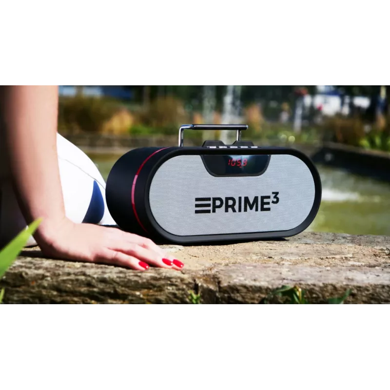 Tragbares Radio PRIME3 APR81 — FM, 12 W RMS, MicroSD, 3600-mAh-Akku, grau