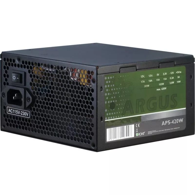 Inter-Tech Argus APS Netzteil 420 W 20+4 Pin ATX ATX Schwarz