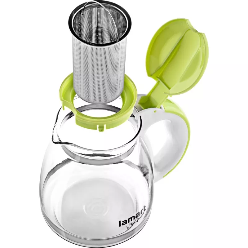 Glaskanne Lamart LT7028 grün transparent 13 cm Durchmesser 155 mm Höhe