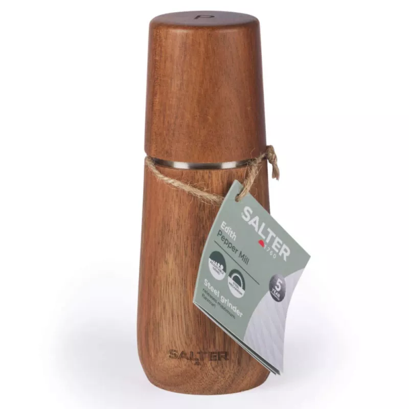 Salter Pfeffermühle BW13049APEU7 Akazienholz verstellbarer Mahlgrad 18 cm