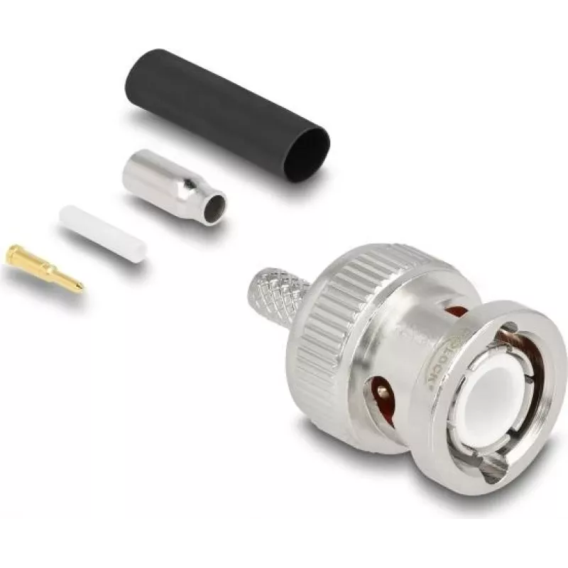 BNC-Crimpstecker DELOCK 90756 für Koaxialkabel RG-174 / RG-316 mit Schrumpfschlauch