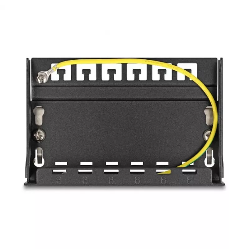 DELOCK Blank Panel 6-Port für Keystone RJ‑Module, schwarz, Metall, für Tisch-/Wand-/Hutschienenmontage
