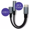 Adapter 2w1 USB-C auf USB-C und 3,5-mm-Klinke PD 15W