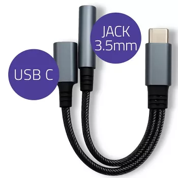 Adapter 2w1 USB-C auf USB-C und 3,5-mm-Klinke PD 15W