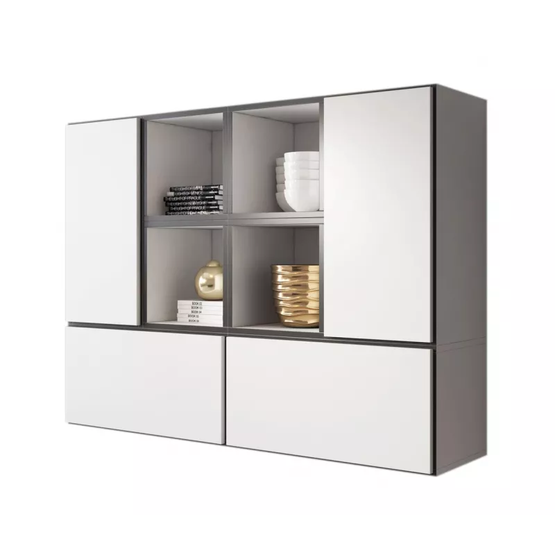 Cama living room furniture set ROCO 19 (4xRO3 + 4xRO6) Weiß/Schwarz/Weiß