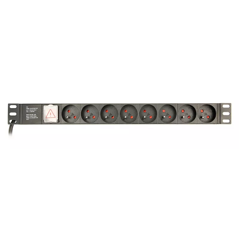 EnerGenie EG-PDU-014-F Rack-Stromverteilereinheit (8 FR-Steckdosen, 1U, 16A, Schuko-Stecker, 3m, schwarz)