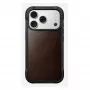 Handyhülle Nomad Rugged Leather Case für iPhone 17 Pro, 6,3 Zoll (16 cm), braun, Leder/TPU/Aluminium