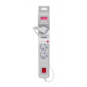 Activejet graue Steckdosenleiste mit Kabel ACJ COMBO 5G/3M/BEZP. AUT/S