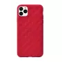 Soft Case Devia Woven2 für iPhone 11 Pro Max – rote gemusterte Textiloberfläche
