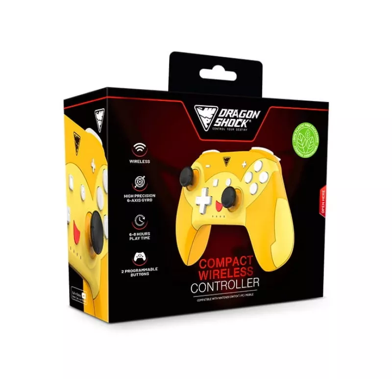 DragonShock PopTop Compact, Gamepad, Nintendo Switch, Schaltfläche Zurück, D-Pad, Home button, Reset-Taste, Kabellos, Bluetooth, USB Typ-C