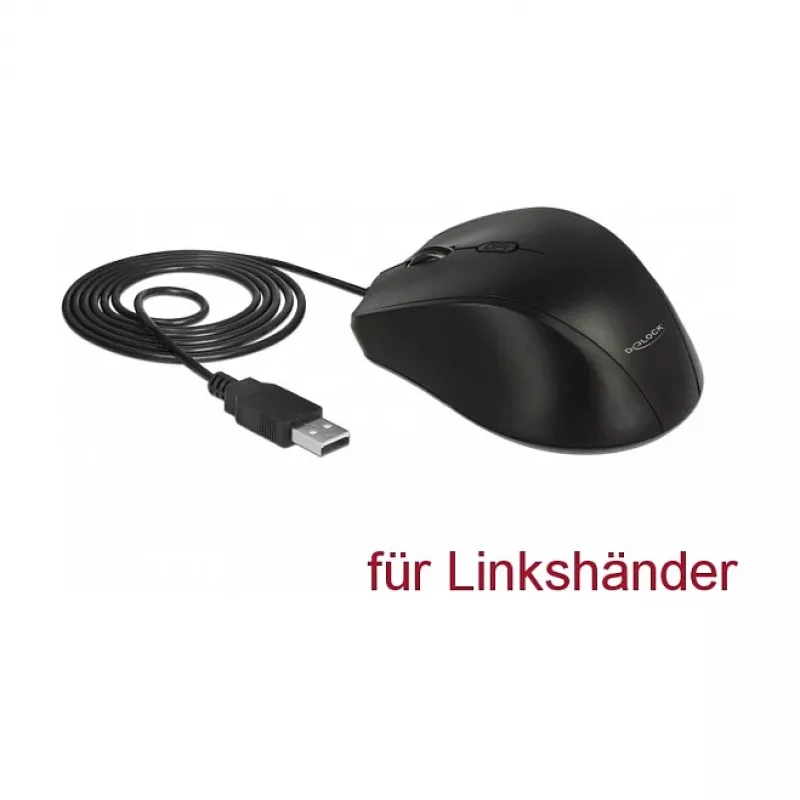 Maus DeLOCK 12548 Office Linkshänder USB Typ-A Optisch 2400 DPI