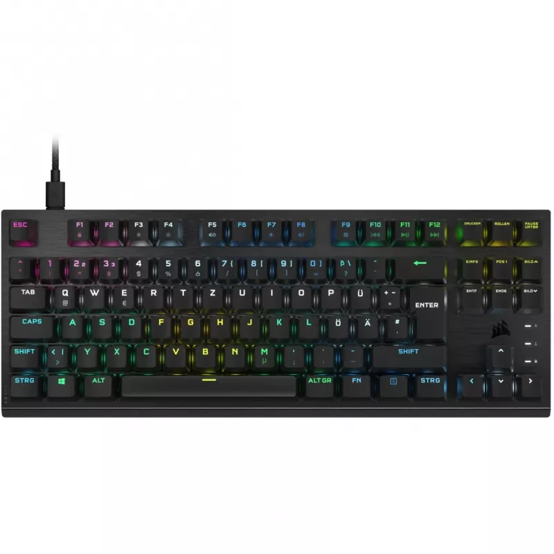 Corsair K60 PRO TKL optisch-mechanische Gaming-Tastatur, OPX-Switches, RGB, Schwarz