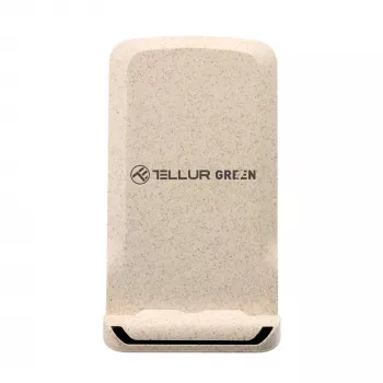 Kabelloses Ladegerät Tellur TLL151311 15W, Qi-kompatibles Schnelllade-Pad, creme