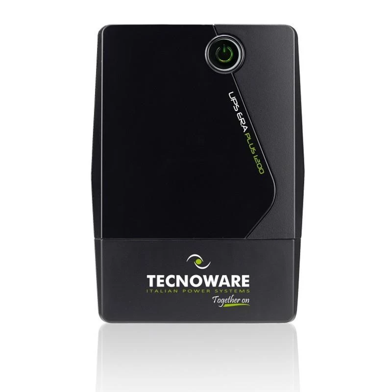 Unterbrechungsfreie Stromversorgung TECNOWARE Era Plus 1600 — Line-Interactive USV 1,6 kVA / 1120 W, 2 AC-Ausgänge, USB Typ-B, schwarz