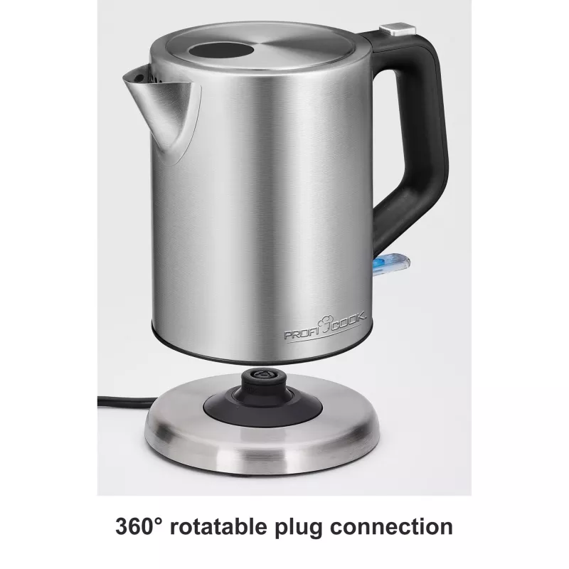 ProfiCook PC-WKS 1106 1l 2200W Schwarz – Edelstahl Wasserkocher (501106)