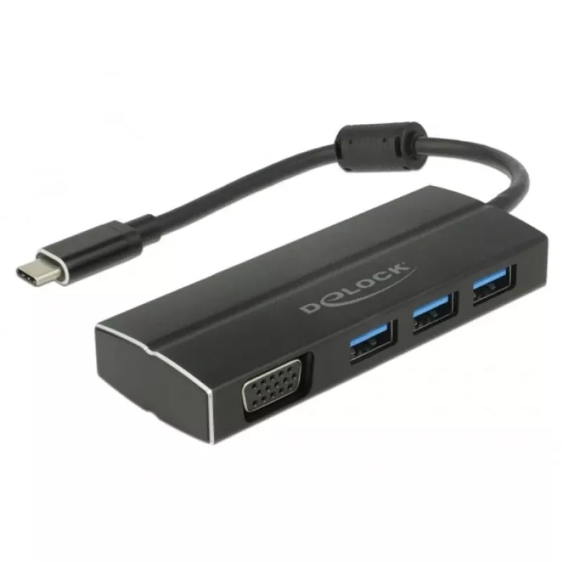Laptop Dock DeLOCK 63932 USB 3.2 Gen 1 Type-C Schwarz