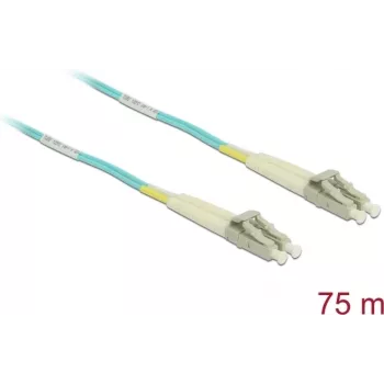 DELOCK InfiniBand / Glasfaserkabel 75 m MMF OM3 2x LC – Aquafarben