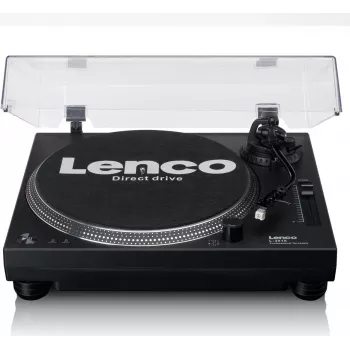 Plattenspieler Lenco LEN L-3818 Schwarz, automatisch, Aluminiumteller, USB Typ-B, AC 230V