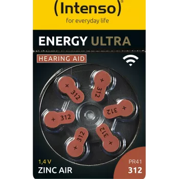 Intenso A312 Energy Hörgerätebatterie 6er-Blister - Batterie - 148 mAh Einwegbatterie 312 Zink-Kohle (7504436)