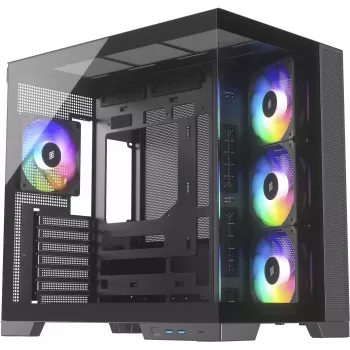Silentware View A-RGB Schwarz PC-Gehäuse VIEWSchwarz — Mid-Tower-Gehäuse mit A-RGB-Beleuchtung
