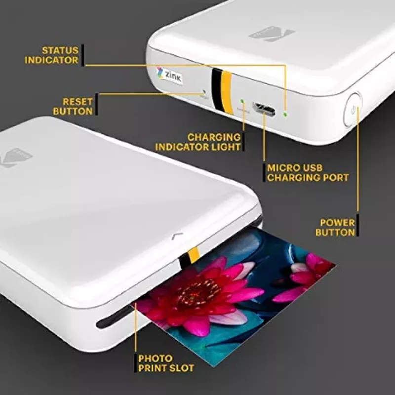 Kodak STEP RODMP20AMZW mobiler Fotodrucker ZINK 2x3'' Bluetooth