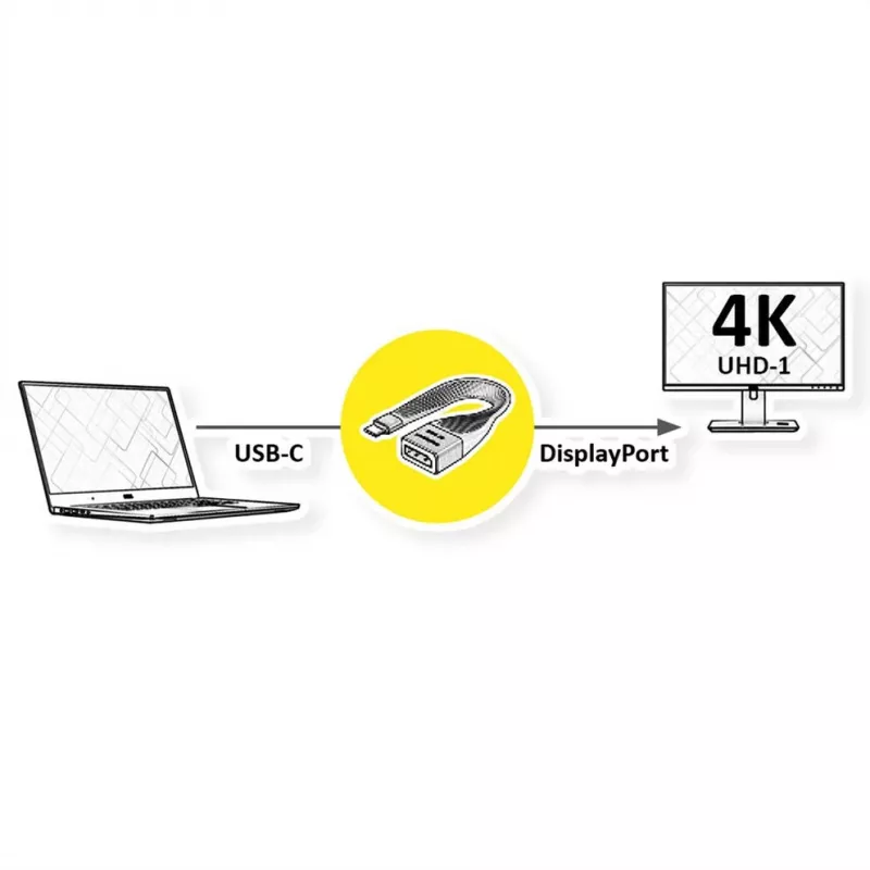 ROTRONIC-SECOMP Roline - Adapterkabel - USB-C (M) auf DisplayPort (W)