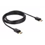 DisplayPort-Kabel DeLOCK 82424 3m Stecker-Stecker Gold Schwarz