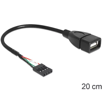 Delock Kabel USB Stiftleistenbuchse > USB 2.0 Typ-A Buchse 20 cm (83291)