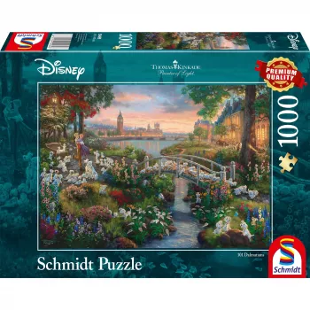 Schmidt Spiele 59489 Thomas Kinkade Studios: Painter of Light - Disney 101 Dalmatiner Puzzle, 1000 Teile, Querformat, ab 12 Jahren