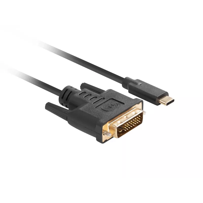Videokabel-Adapter LANBERG CA-CMDV-10CU-0030-BK, USB Type-C auf DVI-D, 3 m, schwarz