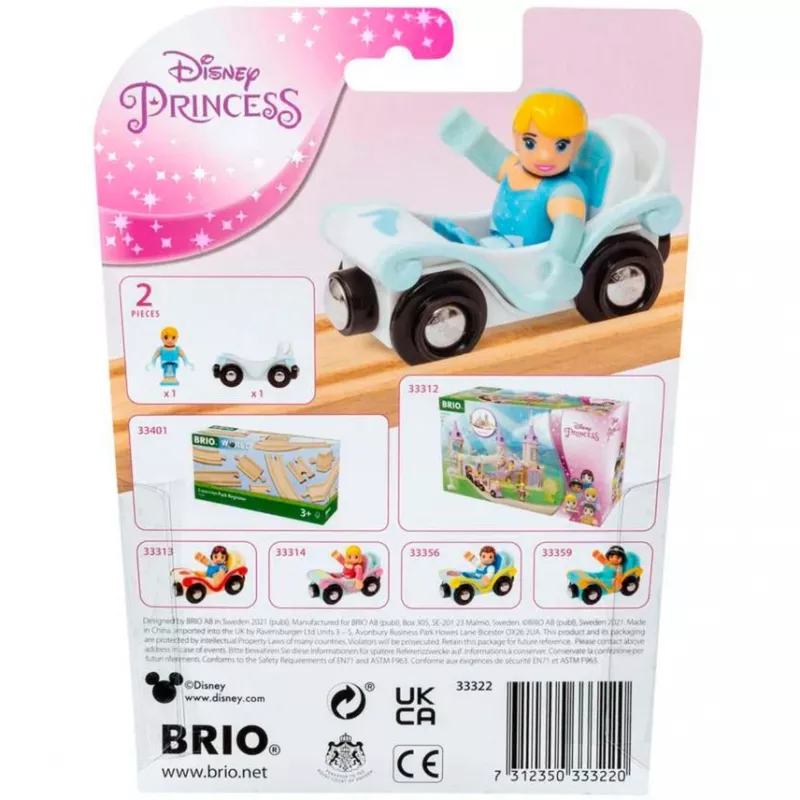 Zubehörteil/Modellbausatz Ravensburger BRIO Disney Princess Cinderella & Wagen, blau/weiß, ab 3 Jahren