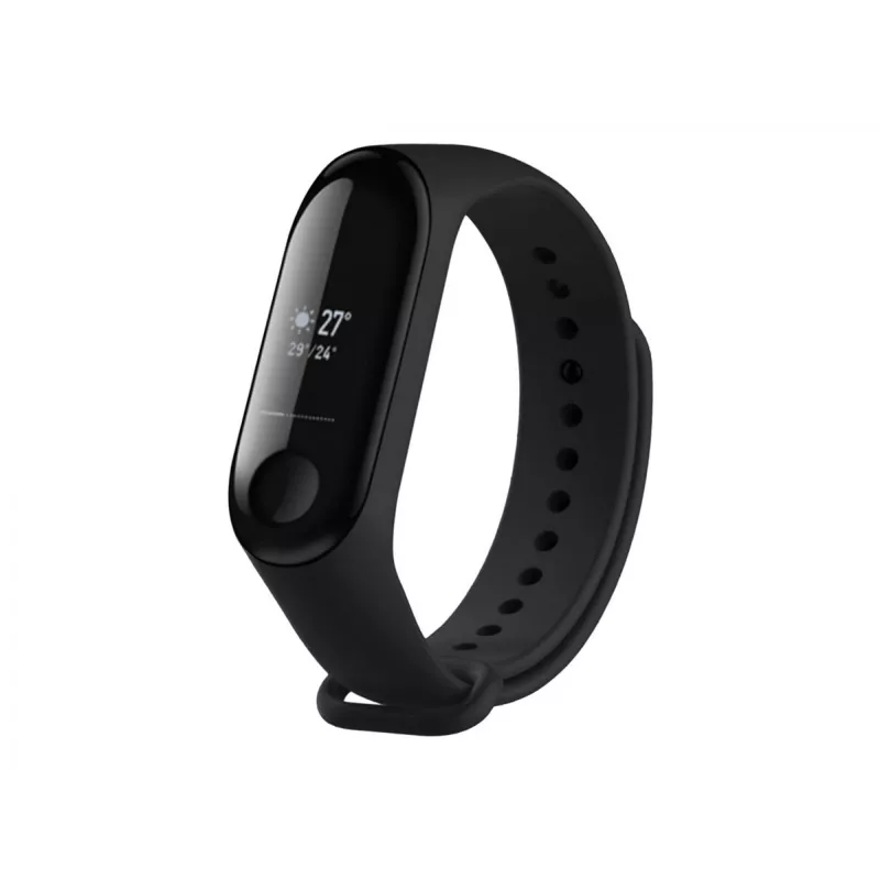 Silikonarmband FIXED für Xiaomi Mi Band 3/4 – Schwarz, Ersatz flexibel langlebig Silikon