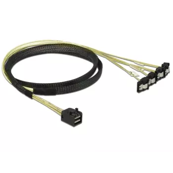 SCSI-Kabel DeLOCK 85685 Schwarz Gelb 1 m 1 x Mini SAS HD SFF-8643 4 x SATA 7 Pin