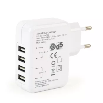 USB-Ladegerät Universal Weiß/4-Port EG-U4AC-02 GEMBIRD