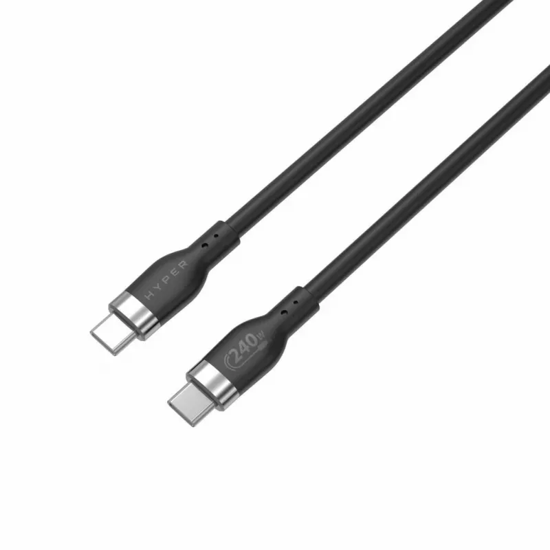 HYPER HyperJuice 240W Silikon USB-C auf USB-C Kabel (1,8m/2m) - Schwarz