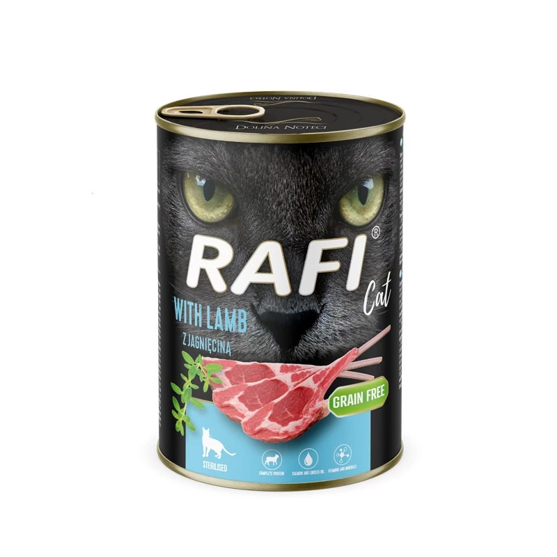Nassfutter für Katzen Dolina Noteci Rafi Lamm 400 g Beutel — Rezeptur mit Lamm, Alleinfuttermittel für ausgewachsene Katzen