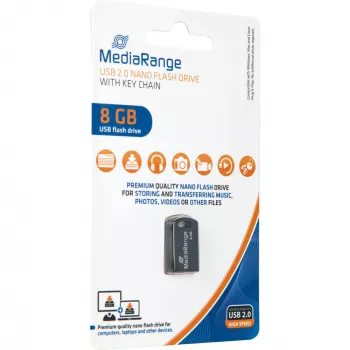 MediaRange Nano - USB-Flash-Laufwerk - 8 GB - USB2.0 - Schwarz (MR920)