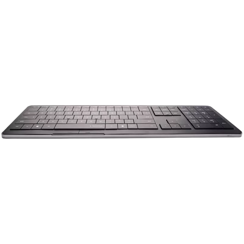 CLEVETURA CLVX 1 Touch-On-Keys AI Drahtlose Tastatur, ANSI US Windows-Layout, Scherenschalter, Aluminiumgehäuse, interaktives RGB