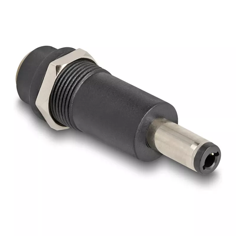 Adapter DELOCK DC 5,5 x 2,1 mm (Buchse) auf DC 5,5 x 2,5 mm (Stecker), schwarz