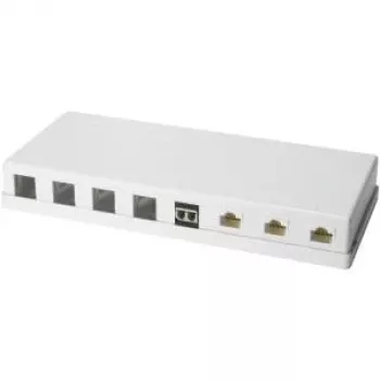 LOGILINK- Keystone-Aufputzgehäuse 8 Port UTP, weiß, unbestückt (NK4035)