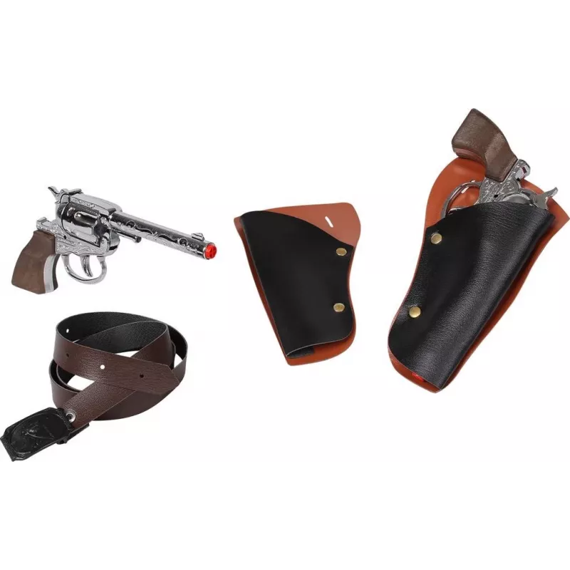 Spielzeugpistolen-Set Pulio 155148/0 — 2 Revolverpistolen mit Gürtel