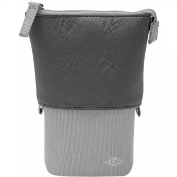 Weiches Federmäppchen WEDO My Butler – Stoff, Kunstleder, Polyester; 170×80×60 mm; Anthrazit/Grau