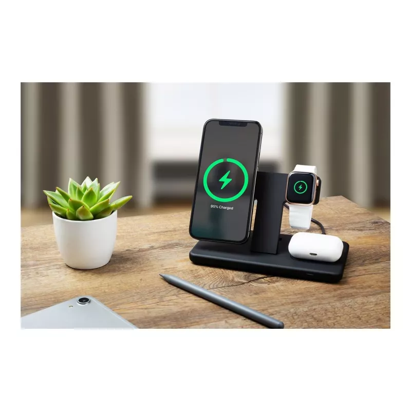 Fixed | MagPowerstation 3-in-1 kabellose Ladestation mit MagSafe-Halterung | FIXMPOS-BK | Schwarz