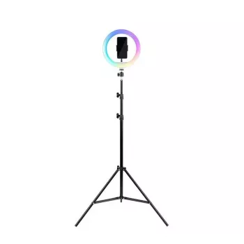 Havit ST7026 Stativ mit RGB-Lichtring schwarz 3 Beine max. Höhe 2,1 m