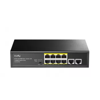 Netzwerk-Switch Cudy FS1010PG — 10/100 Mbps, 8 PoE-Ports, 2 Uplink, 120W PoE-Budget, Metallgehäuse