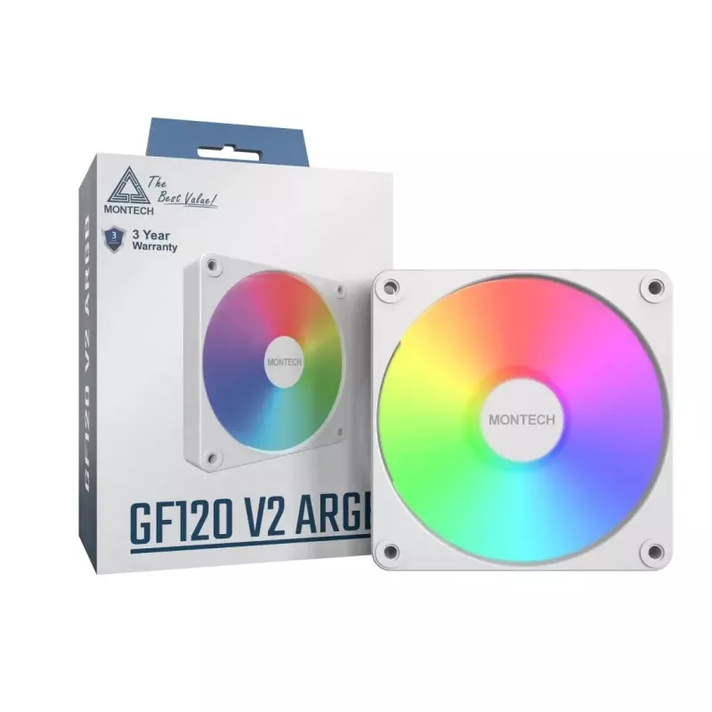 Montech GF120 V2 ARGB Computergehäuse-Lüftermodul 12 cm Weiß 1 Stk.