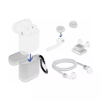 Case DeLOCK Apple AirPods Zubehör-Set weiß